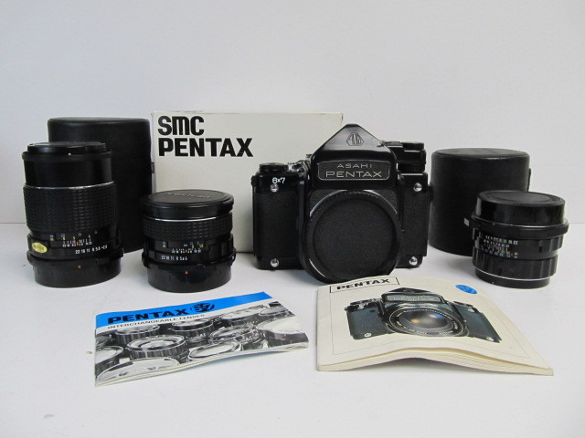 lot 155 image: Fully Functional Asahi Pentax 6x7 SLR Film Camera w3 Lenses