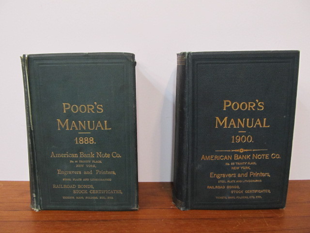 lot 161 image: 2 Antique Railroad POORS MANUALS - 1888 & 1900
