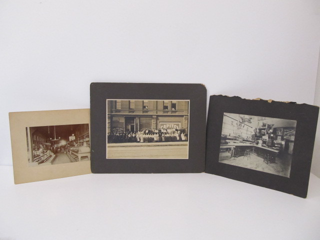 lot 165 image: 3 Antique BusinessStore Photographs 