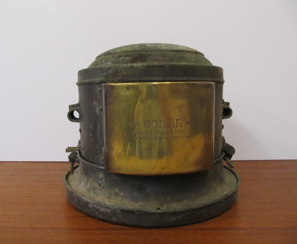 lot 167 image: Original Antique Brass Automobile Fog Lamp Headlight