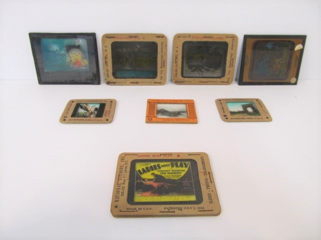 lot 168 image: Antique Glass Photo Slides - Advertising Railroad etc