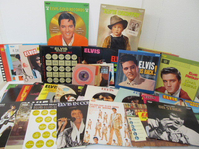lot 172 image: Collection of Vintage ELVIS Vinyl Records - 75 different albums in GREAT Condition