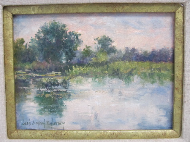 lot 109 image: Jean Johnson Ranstrom Original Signed Framed Small Landscape Oil Painting