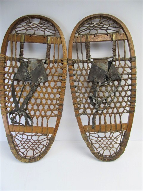lot 189 image: Pair of Vintage AF H Co. 1942 Wooden Snowshoes