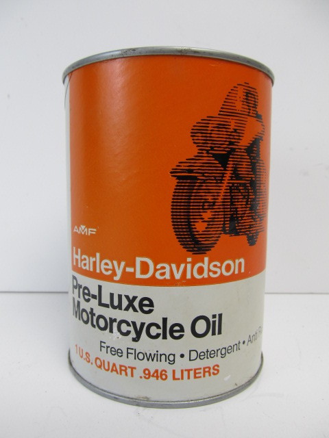 lot 194 image: Vintage HARLEY-DAVIDSON AMF Motor Oil 1 Quart Motorcycle Oil Can