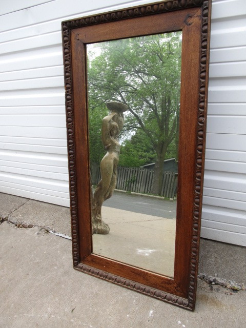 lot 210 image: Large Antique Oak Framed Wall Mirror
