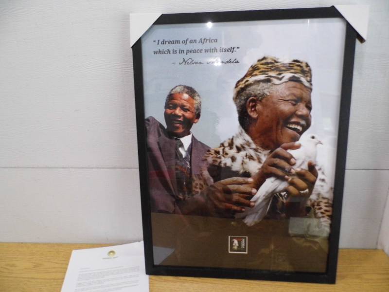lot 49 image: Nelson Mandela Poster wStamp