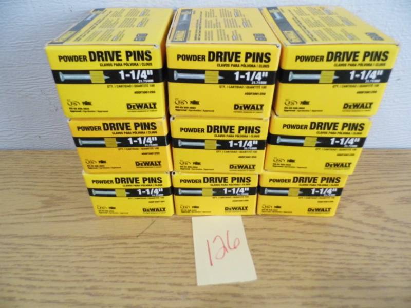 lot 126 image: Lot of 9 DeWalt Drive Pins