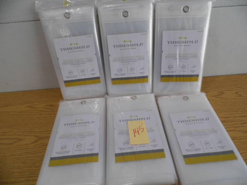 lot 145 image: Lot of 6 Shower Curtain Vinyl Liners