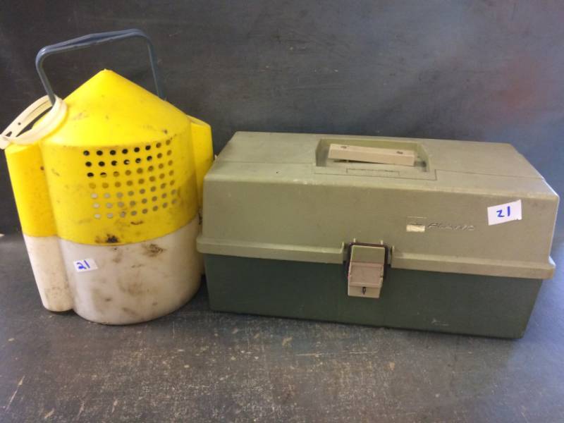 Tackle Box and Live Bait Bucket