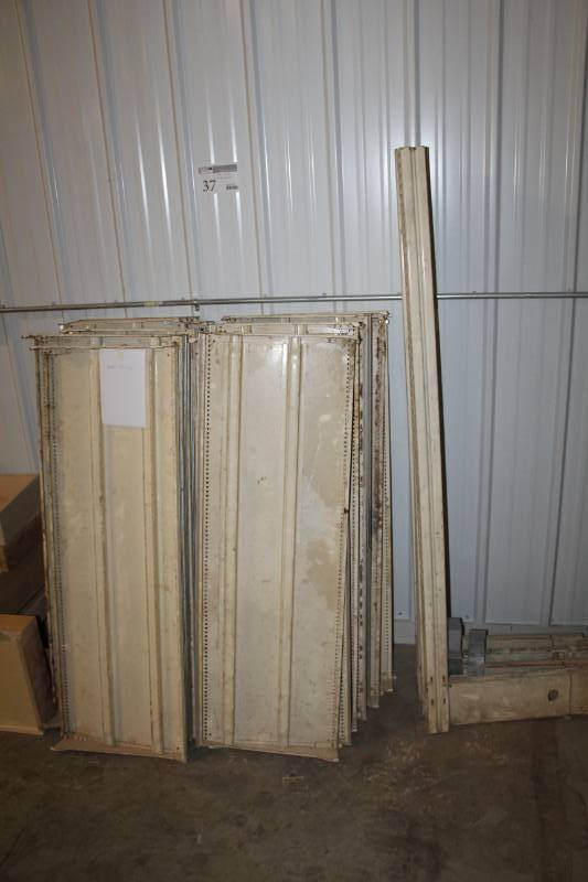 lot 37 image: Lot of (19) Metal Shelves and Stands