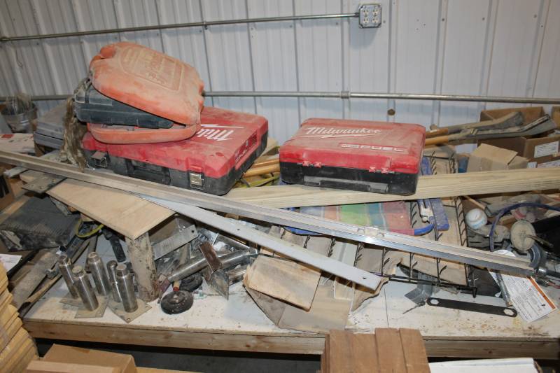 lot 106 image: Empty Tool Box Holders, Floor Squeegees, Various Parts