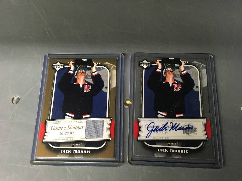 lot 504 image: Jack Morris Autographed Card & Jack Morris Game Used Jersey Card