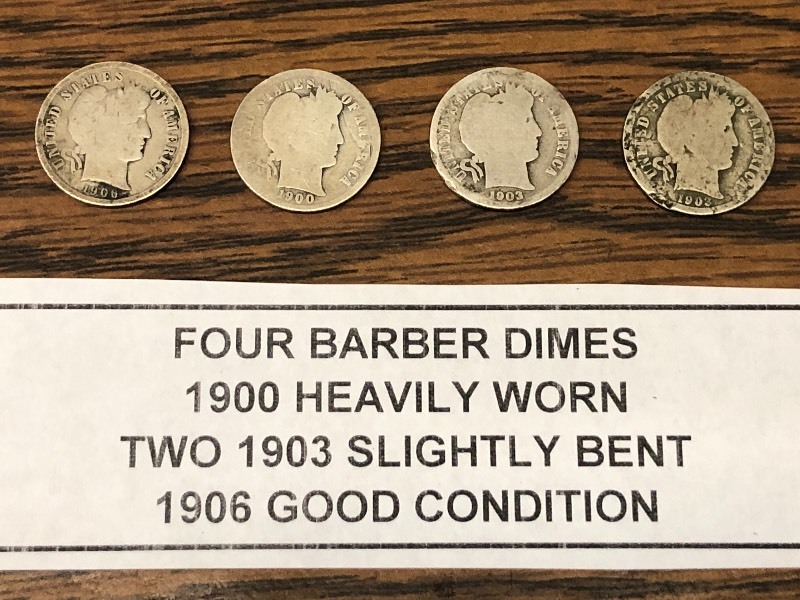 Lot Of (4) Barber Dimes