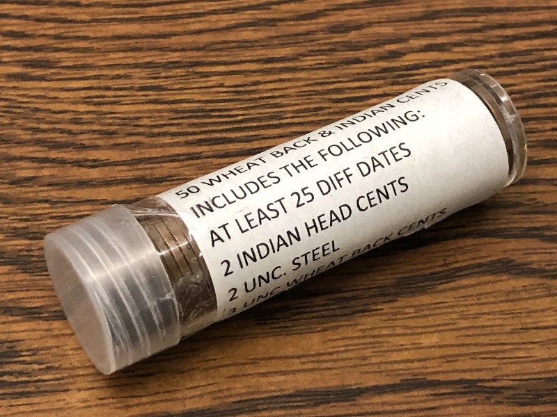 (1) Roll Of Wheat-Back & Indian-Head Cents
