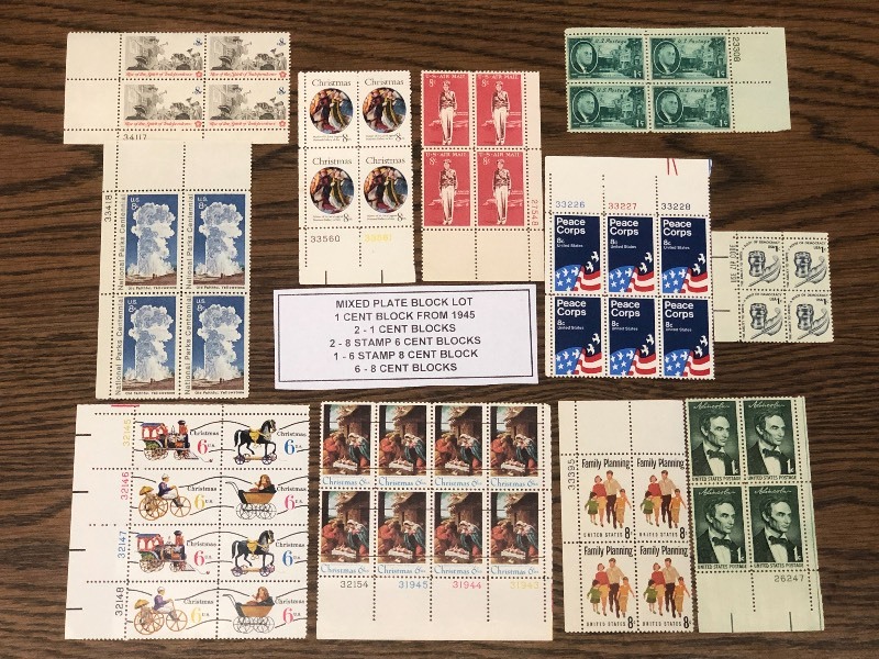 Mixed Plate Block Lot Of Stamps