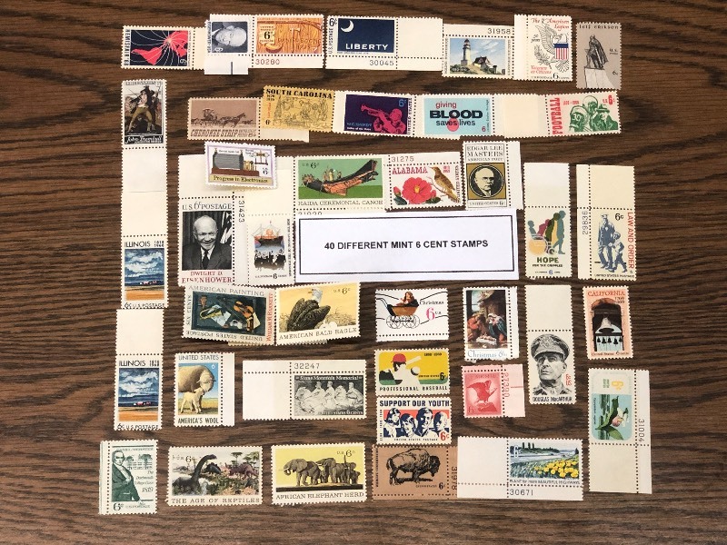 (40) Different Mint U.S. 6-ent Stamps