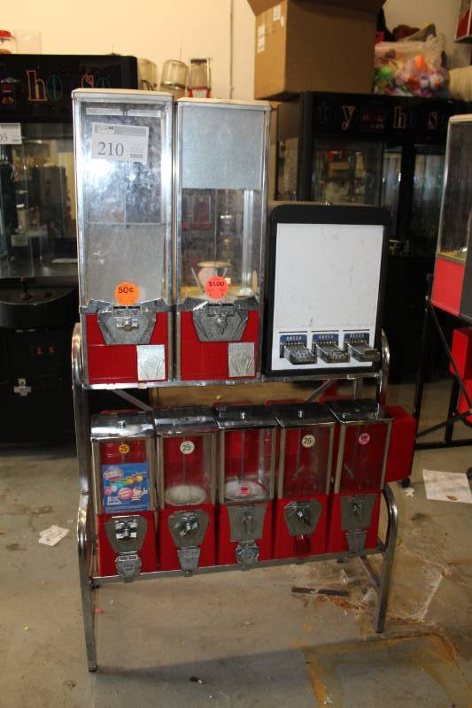 Eagle 8-Head $.25$.50 Bulk Candy and Sticker Dispenser