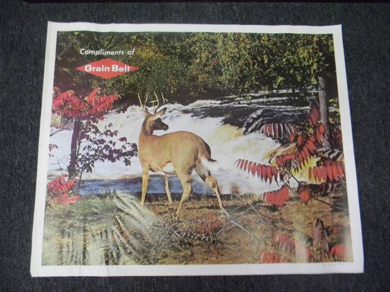 lot 14 image: RARE - VINTAGE GRAIN BELT BEER MPLS. BREWING CO. ADVERTISING PRINT - RARE - APPROX 33 BY 27 ON CANVAS TYPE PAPER - SEE PICTURES