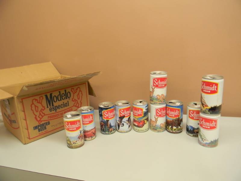 lot 45 image: VINTAGE SCHMIDT BEER CAN SCENIC COLLECTION & MORE - SEE PICTURES