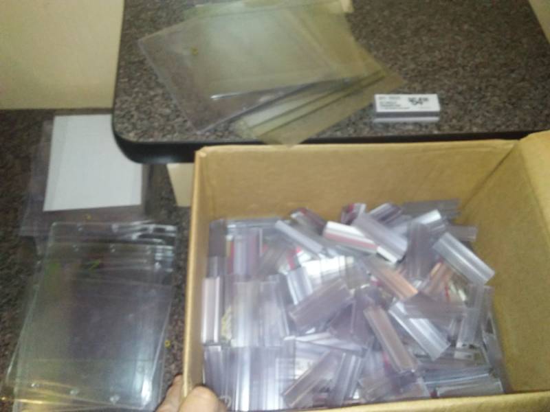 lot 14 image: Display scanner tags and More. Vinyl sign holders - variety of sizes.