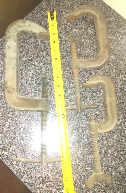 lot 87 image: Vintage Cast Clamps  3