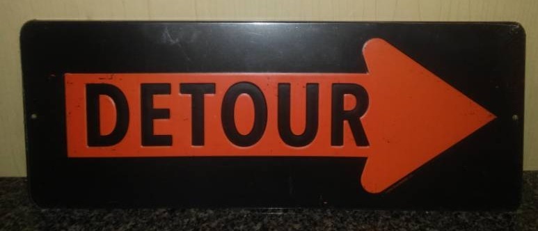 lot 142 image: Detour Metal Sign  New