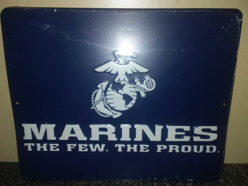lot 144 image: Marine The Few The Proud Metal Sign  New
