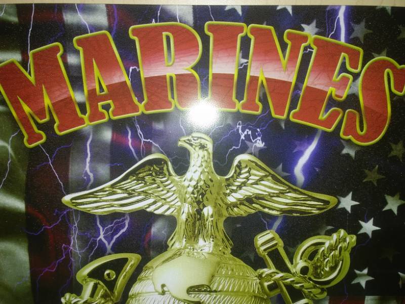 lot 145 image: Marines Metal Sign  New.