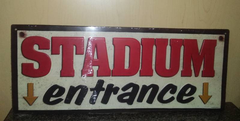 lot 149 image: Stadium Entrance Metal Sign  New.