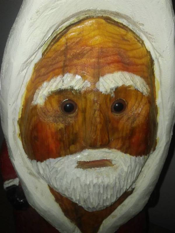 lot 171 image: Hand Carved Santa  Solid Block