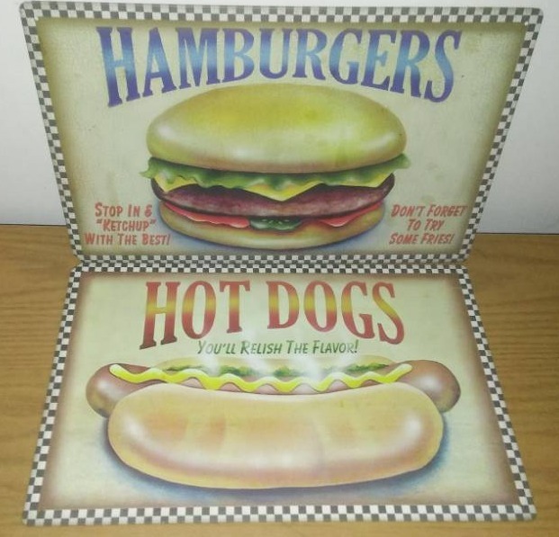 lot 186 image: Metal Signs, Hot dogs and Hamburgers (2)
