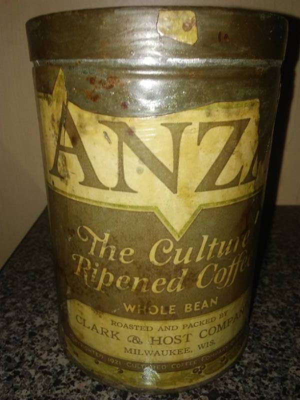 lot 195 image: ANZA Coffee Can  Rare with cover.