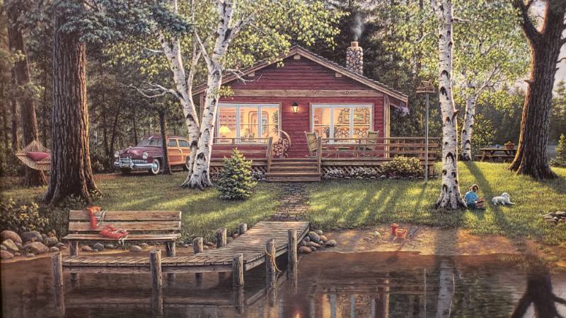lot 54 image: Kim Norlien Simpler Times Framed Print 28 12 x 16 34