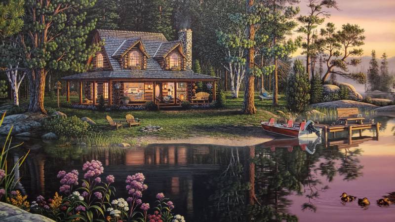 lot 55 image: Kim Norlien Golden Moments Framed Print 30 x 18
