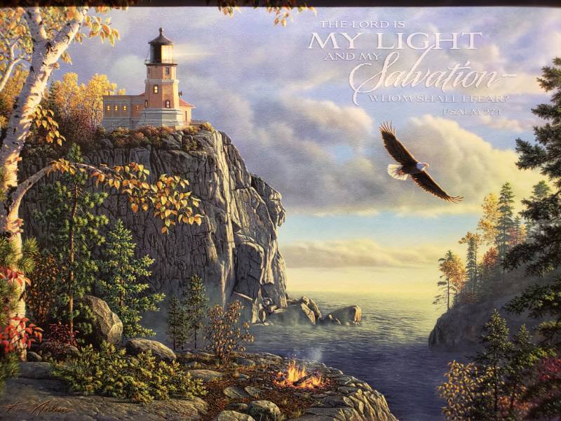 lot 63 image: Kim Norlien Guiding Light Framed Print 22 12 x 17 with Verse