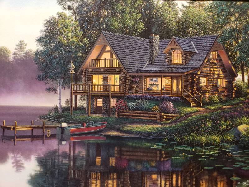 lot 74 image: Kim Norlien Cabin Fever Framed Print 23 x 16 12