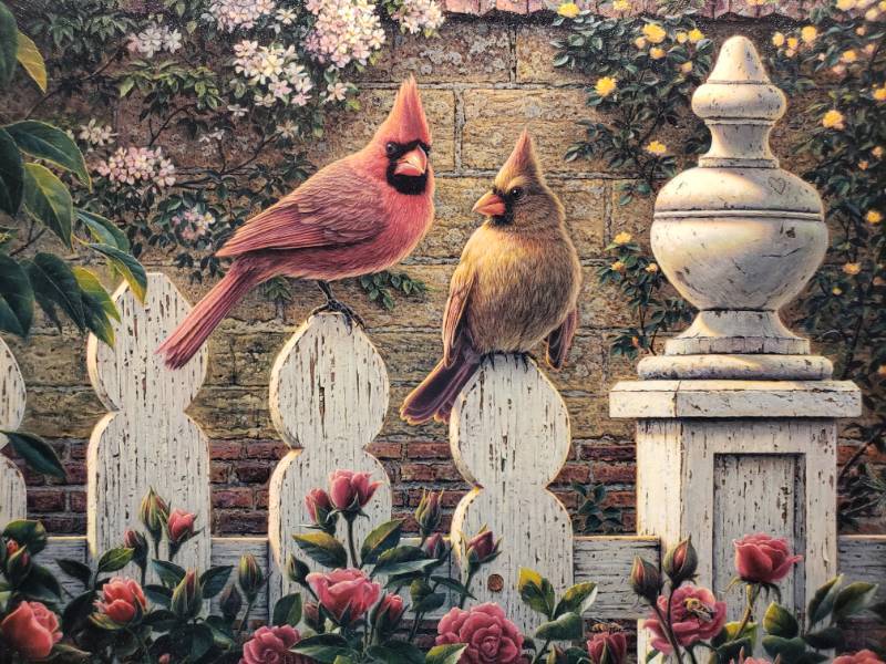 lot 76 image: Kim Norlien Hand Signed Emilys Garden Framed Print 20 12 x 16 12