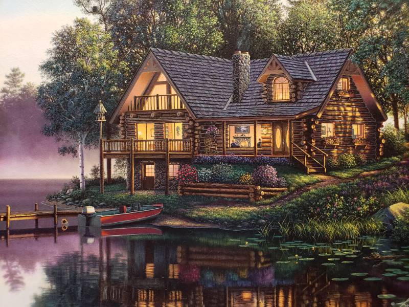 lot 79 image: Kim Norlien Cabin Fever Framed Print 23 x 17