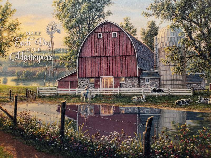 lot 81 image: Kim Norlien Barnyard Memories Framed Print 23 x 17