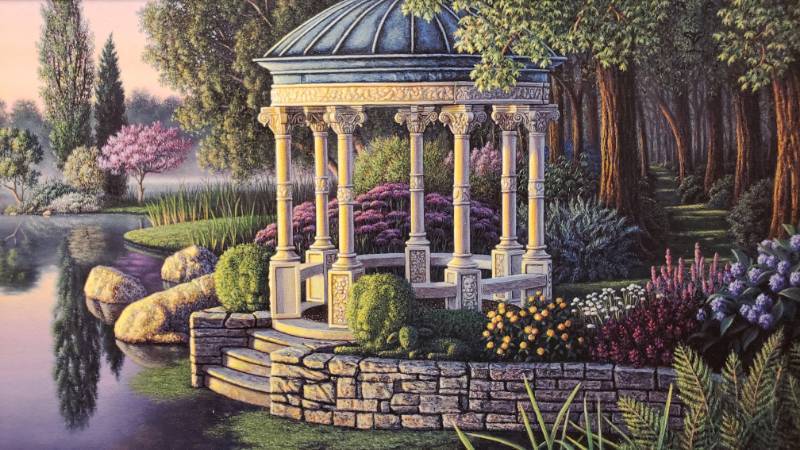 lot 88 image: Kim Norlien Secret Garden Framed Print 28 x 12
