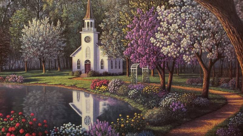 lot 89 image: Kim Norlien Sanctuary Framed Print 28 x 15
