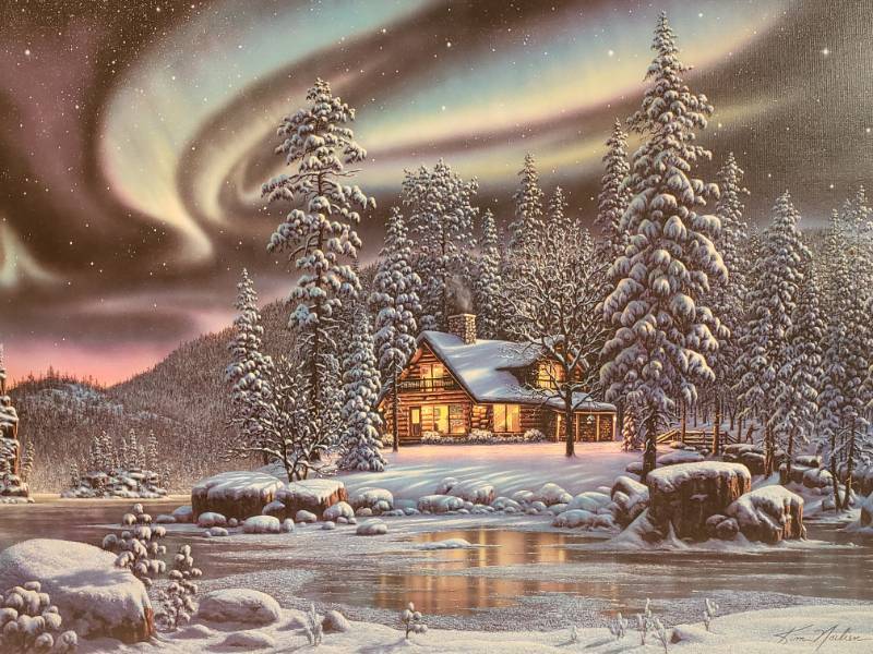 lot 105 image: Kim Norlien Aurora Bliss Print on Canvas 38 x 25