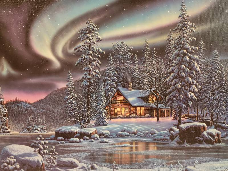 lot 107 image: Kim Norlien Aurora Bliss Print on Canvas 38 x 25