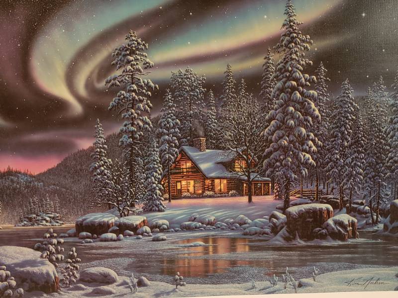 lot 108 image: Kim Norlien Aurora Bliss Print on Canvas 38 x 25