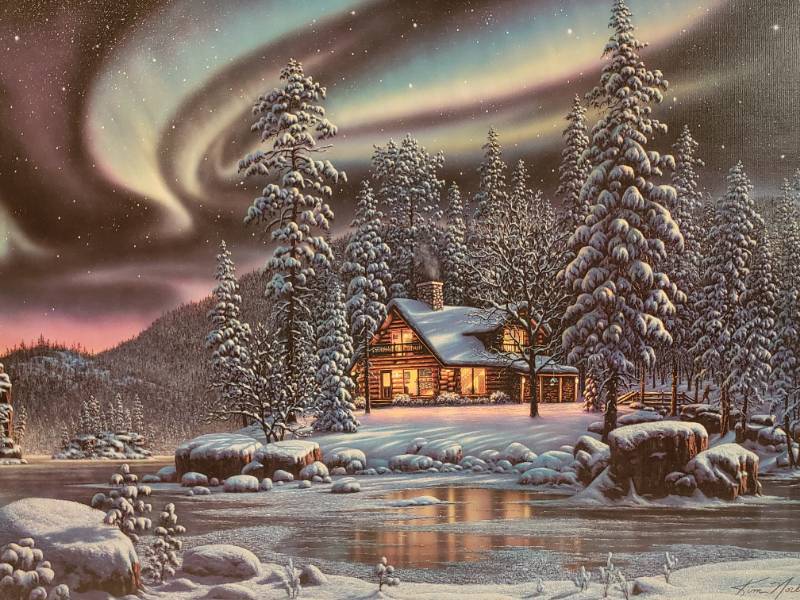 lot 109 image: Kim Norlien Aurora Bliss Print on Canvas 38 x 25