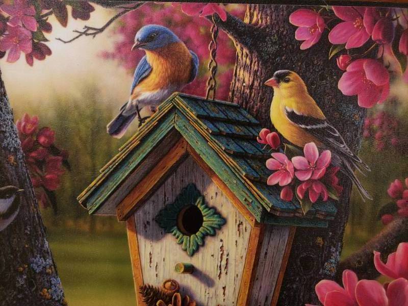lot 132 image: Kim Norlien Springtime Beauty Print on Hanging Block 16 x 12