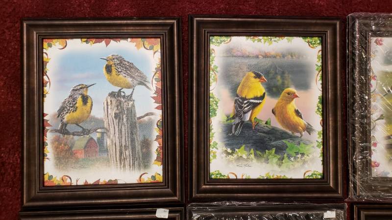 lot 134 image: (8) Kim Norlien Songbird Collection Framed Prints - 10 34 x 12 34 Each