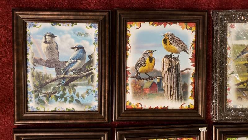 lot 135 image: (8) Kim Norlien Songbird Collection Framed Prints - 10 34 x 12 34 Each