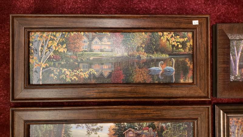 lot 136 image: (4) Kim Norlien Framed Prints Various Longest is 21 12 x 9 12